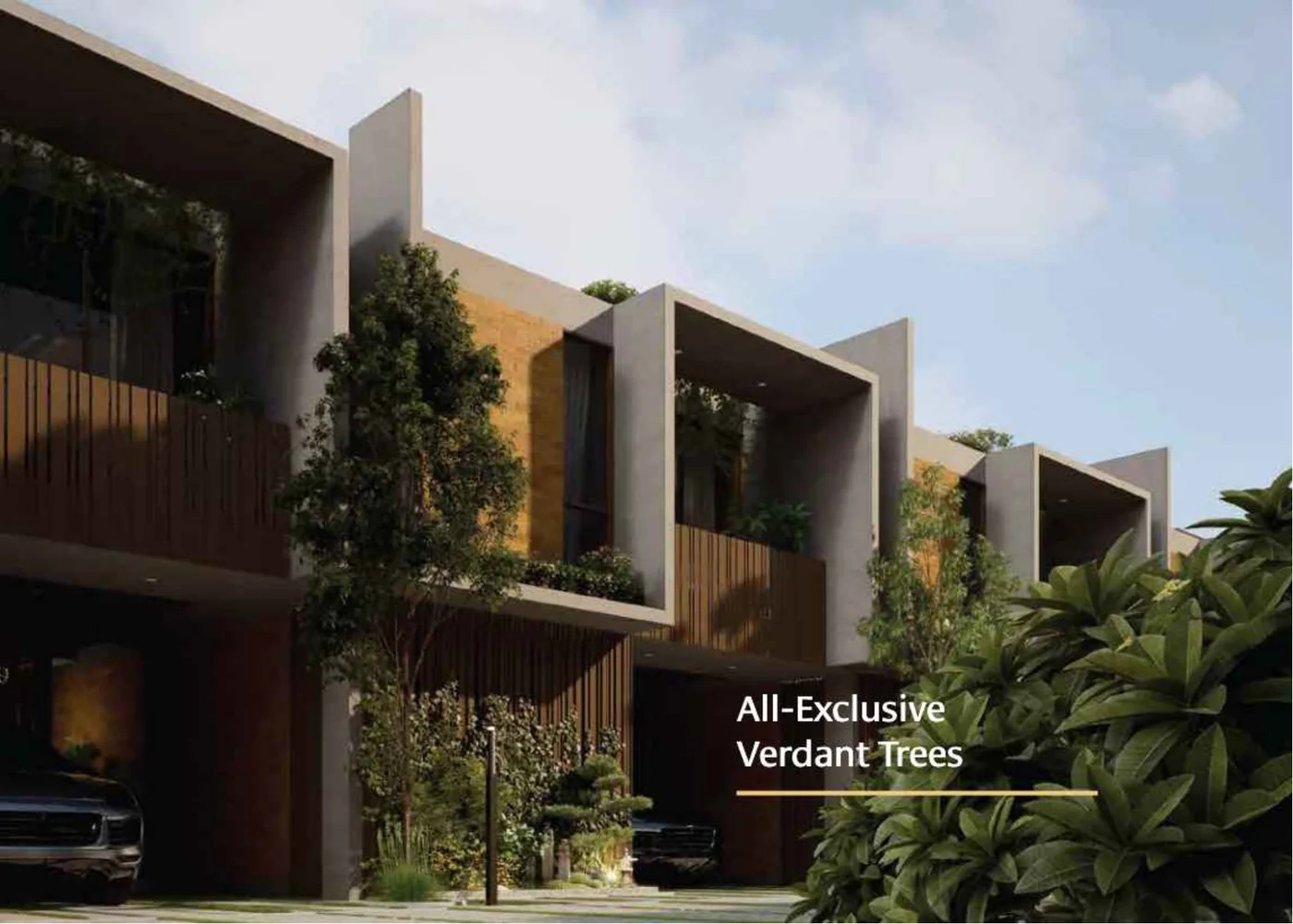 Gravity Smera Gardens villa facade in mud-block masonry and timber screens Gravity Smera Gardens villa facade in mud-block masonry and timber screens
